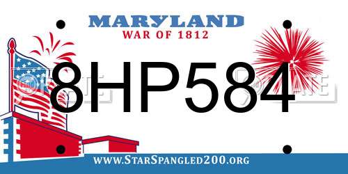 8HP584 Maryland License Plate