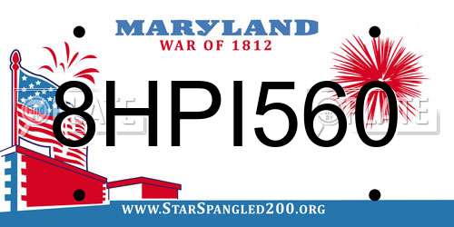 8HPI560 Maryland License Plate