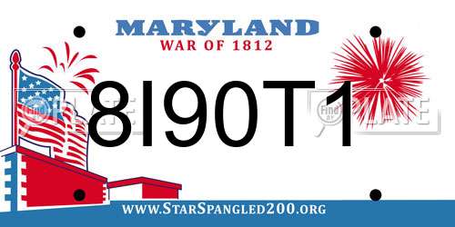 8I90T1 Maryland License Plate