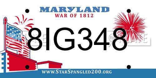 8IG348 Maryland License Plate