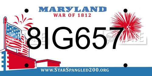 8IG657 Maryland License Plate