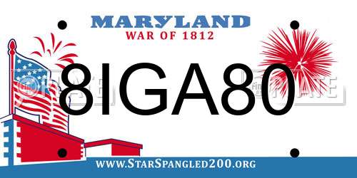 8IGA80 Maryland License Plate