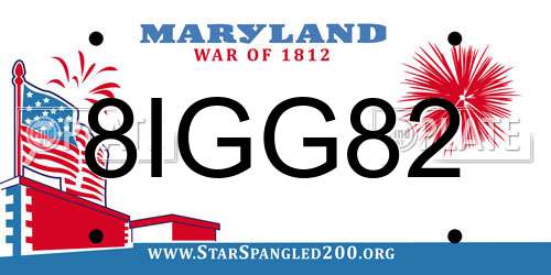 8IGG82 Maryland License Plate