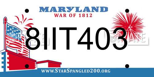 8IIT403 Maryland License Plate