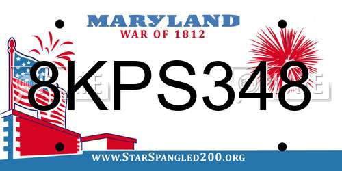 8KPS348 Maryland License Plate