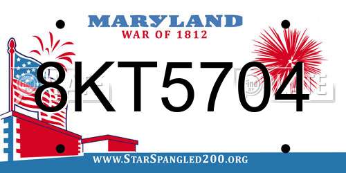 8KT5704 Maryland License Plate