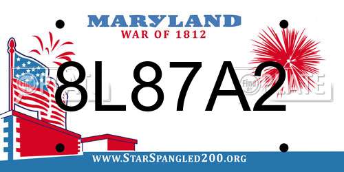8L87A2 Maryland License Plate