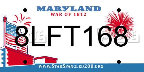 8LFT168 Maryland License Plate