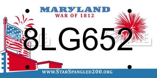 8LG652 Maryland License Plate