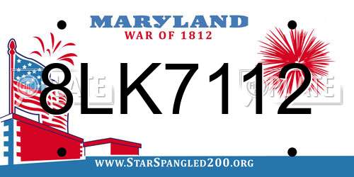 8LK7112 Maryland License Plate
