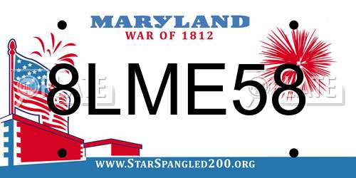 8LME58 Maryland License Plate
