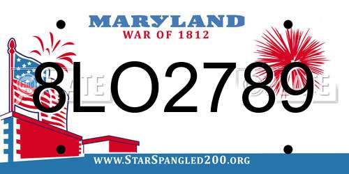 8LO2789 Maryland License Plate