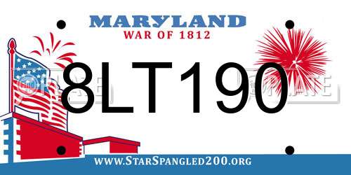 8LT190 Maryland License Plate