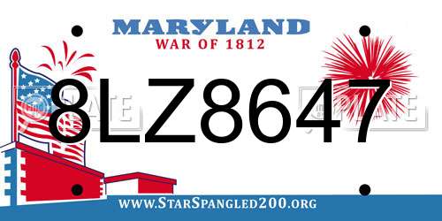 8LZ8647 Maryland License Plate