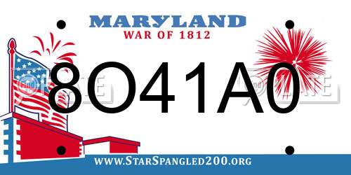 8O41A0 Maryland License Plate