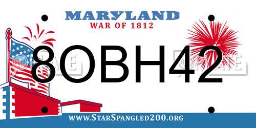 8OBH42 Maryland License Plate