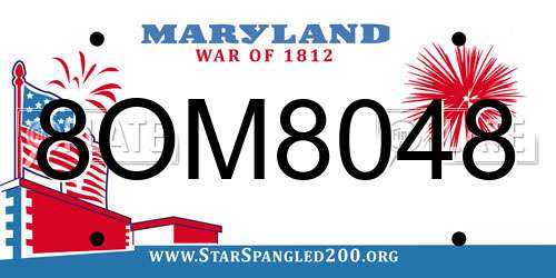 8OM8048 Maryland License Plate