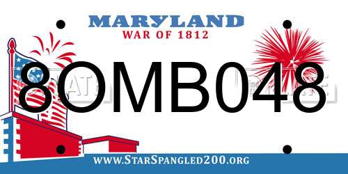 8OMB048 Maryland License Plate