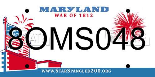 8OMS048 Maryland License Plate