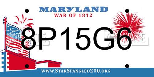 8P15G6 Maryland License Plate