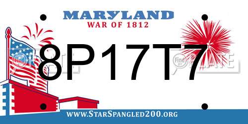 8P17T7 Maryland License Plate