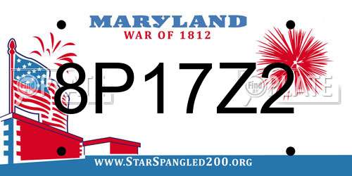 8P17Z2 Maryland License Plate