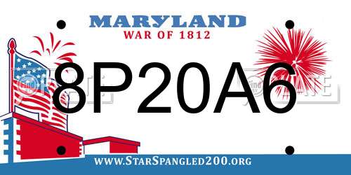 8P20A6 Maryland License Plate
