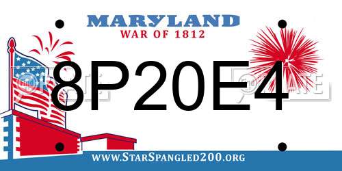 8P20E4 Maryland License Plate