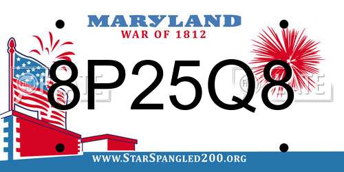 8P25Q8 Maryland License Plate