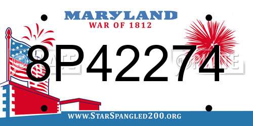 8P42274 Maryland License Plate