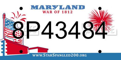8P43484 Maryland License Plate