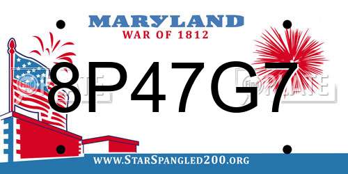 8P47G7 Maryland License Plate