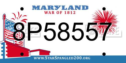 8P58557 Maryland License Plate