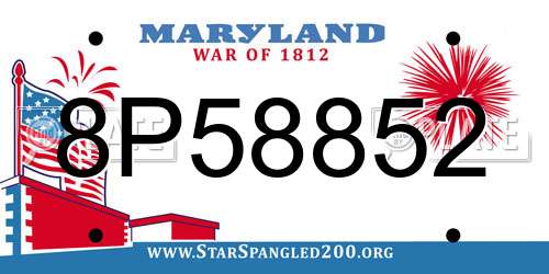 8P58852 Maryland License Plate