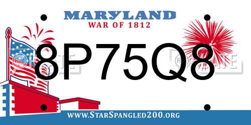 8P75Q8 Maryland License Plate