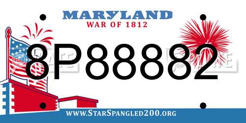 8P88882 Maryland License Plate