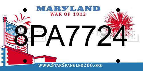 8PA7724 Maryland License Plate