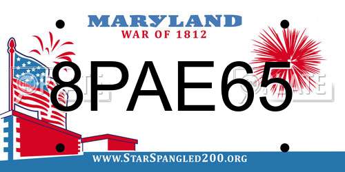 8PAE65 Maryland License Plate