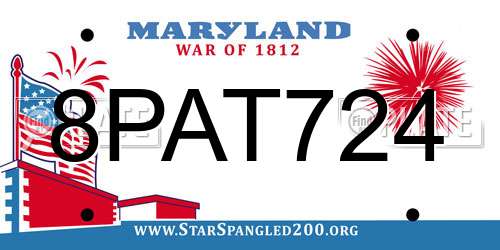 8PAT724 Maryland License Plate