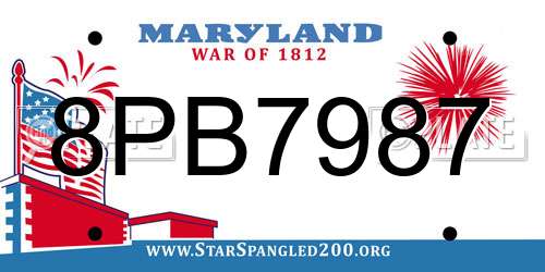 8PB7987 Maryland License Plate