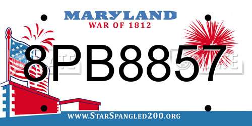8PB8857 Maryland License Plate