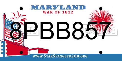 8PBB857 Maryland License Plate