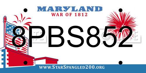 8PBS852 Maryland License Plate