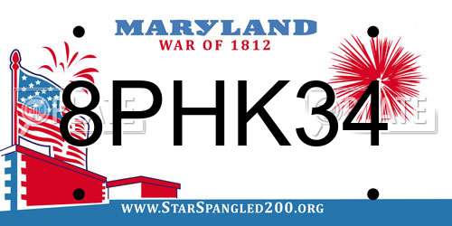 8PHK34 Maryland License Plate
