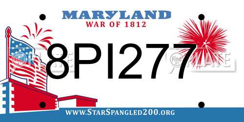 8PI277 Maryland License Plate