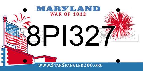 8PI327 Maryland License Plate
