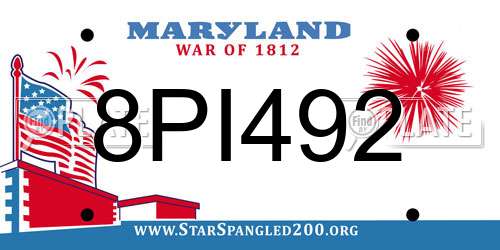 8PI492 Maryland License Plate