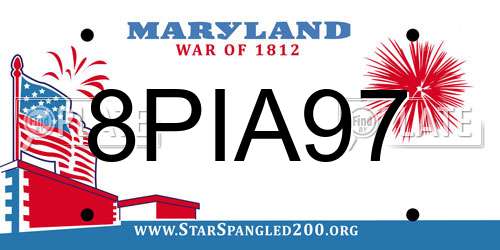8PIA97 Maryland License Plate