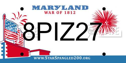 8PIZ27 Maryland License Plate