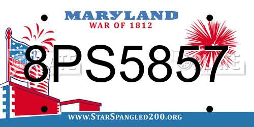8PS5857 Maryland License Plate